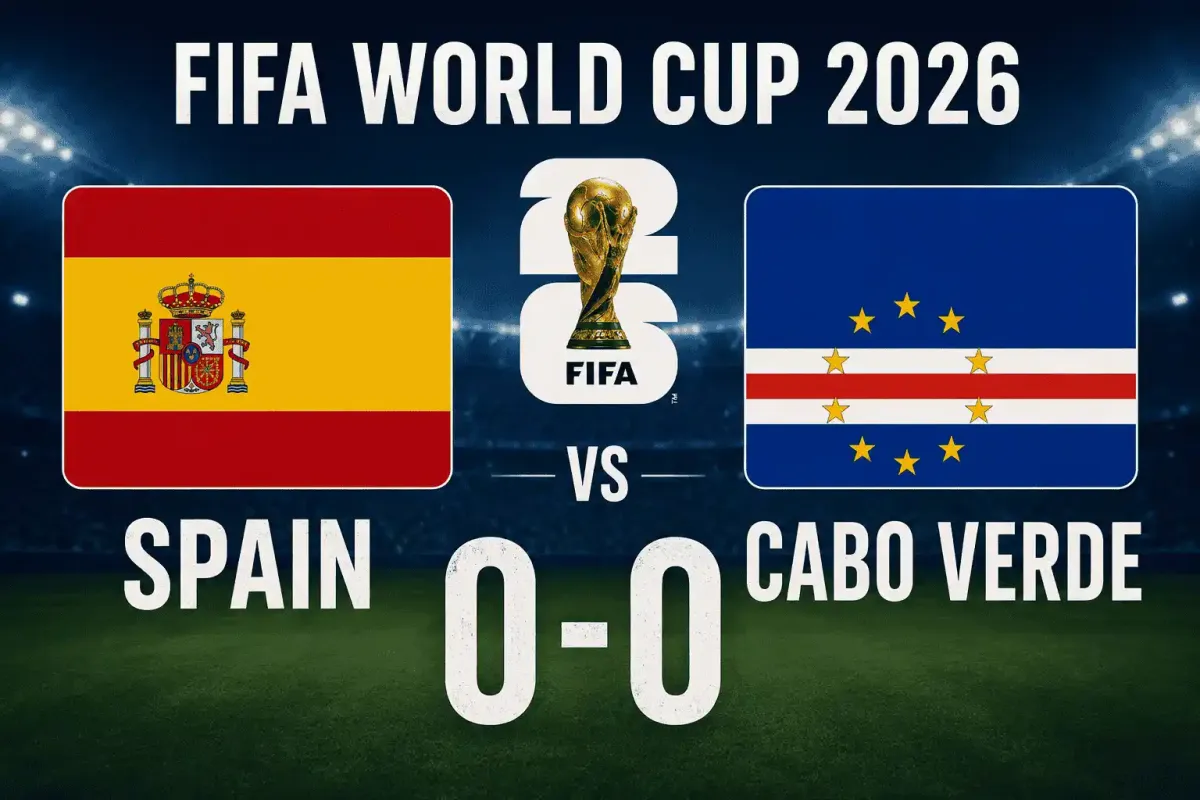 Cabo Verde players celebrate after holding Spain to a 0-0 draw in their historic FIFA World Cup 2026 debut.