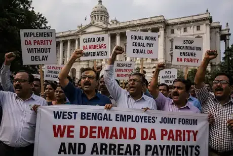 West Bengal government employees demand DA parity and arrear payments