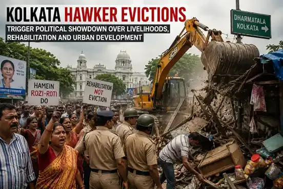 Hawker eviction drive underway in Kolkata commercial district amid political controversy