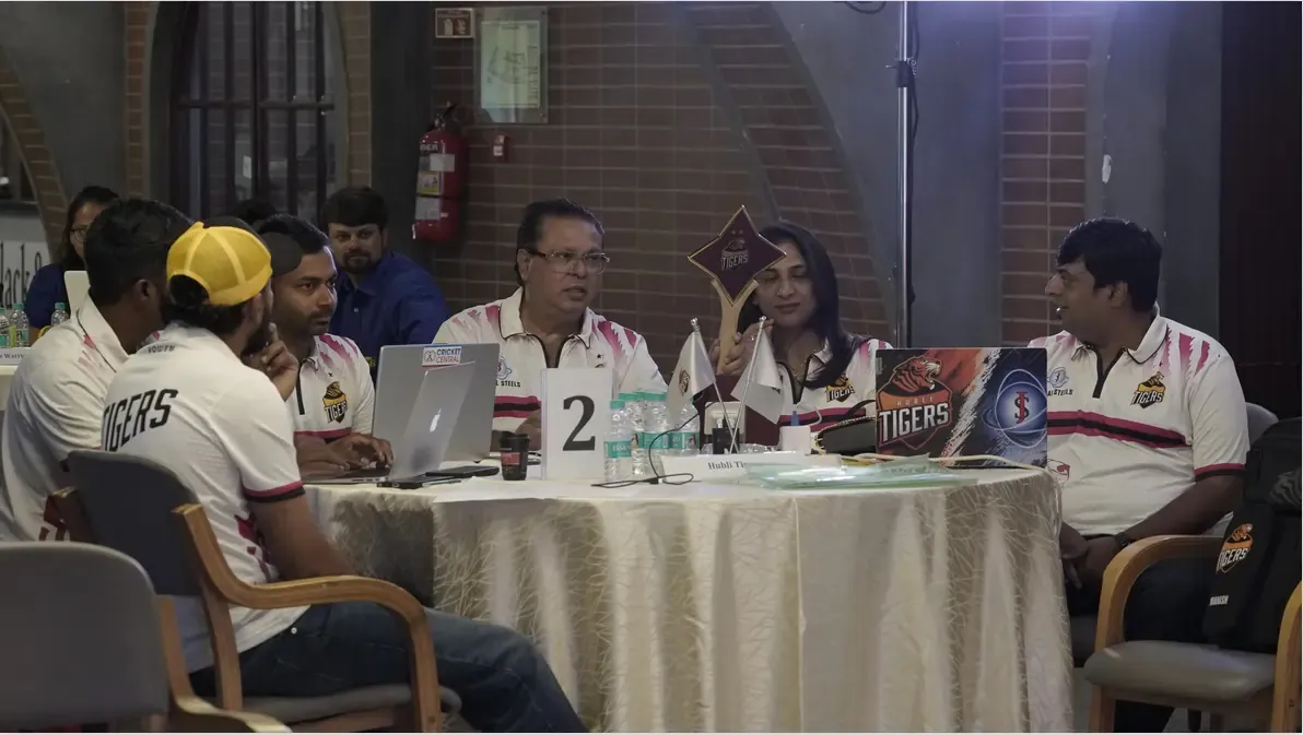Prathyusha Challuru after becoming the highest-priced player at the Maharani Trophy KSCA T20 Player Auction 2026.