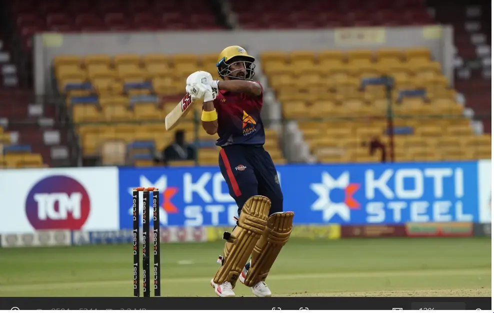 Luvnith Sisodia plays a shot during Shivamogga Yodhas' victory over Mysuru Warriors in the Maharaja Trophy KSCA T20 Eliminator.