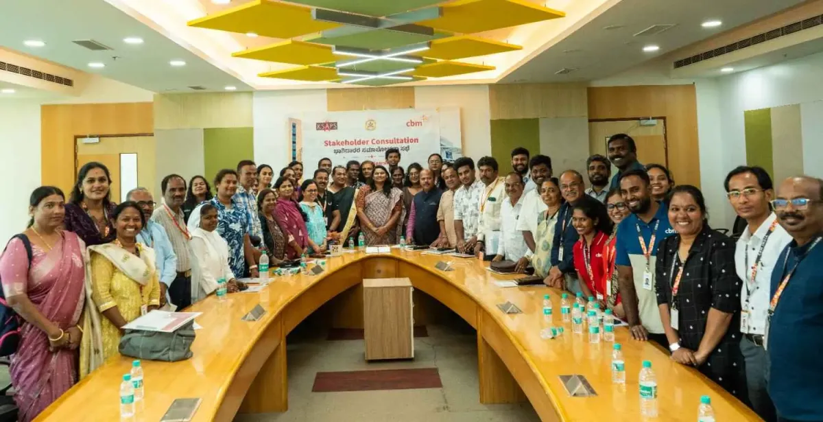 Stakeholders participate in CBM India's Project Sparsh consultation on LGBTQIA+ health and livelihood inclusion in Bengaluru.