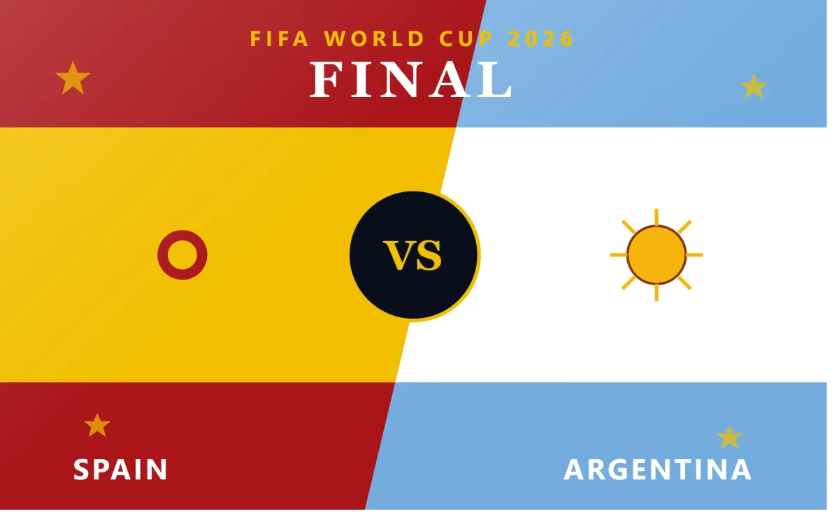 Spain and Argentina prepare to face off in the FIFA World Cup 2026 Final featuring Lionel Messi and Lamine Yamal.