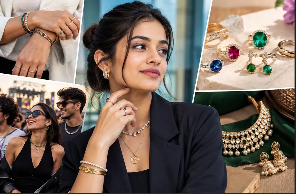 Gen Z jewellery trends in India featuring personalised everyday jewellery and coloured gemstones