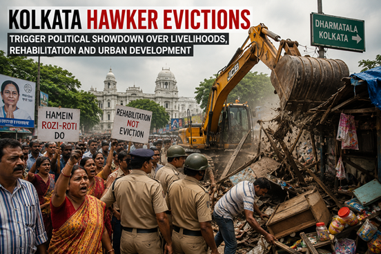 Hawker eviction drive underway in Kolkata commercial district amid political controversy