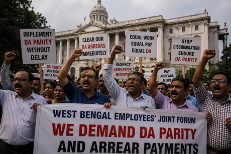 West Bengal government employees demand DA parity and arrear payments