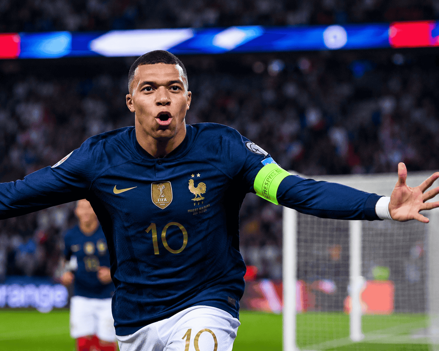 Kylian Mbappé celebrates after scoring twice in France's 3-1 victory over Senegal at FIFA World Cup 2026