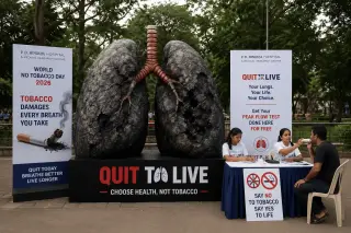 P. D. Hinduja Hospital’s Quit to Live lung installation at Shivaji Park on World No Tobacco Day 2026