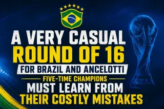 Brazil players react after their FIFA World Cup Round of 16 defeat under Carlo Ancelotti.