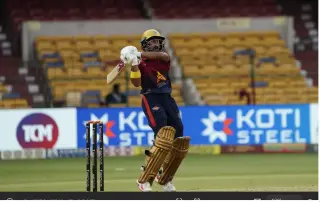 Luvnith Sisodia plays a shot during Shivamogga Yodhas' victory over Mysuru Warriors in the Maharaja Trophy KSCA T20 Eliminator.