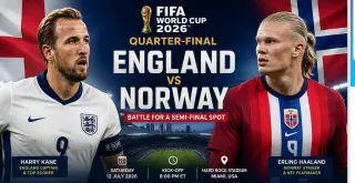 Harry Kane and Erling Haaland ahead of the FIFA World Cup 2026 quarter-final between England and Norway.