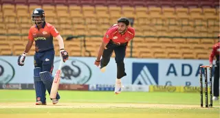 Aneesh KV celebrates after guiding Shivamogga Yodhas into the DACCS Maharaja Trophy KSCA T20 final.