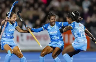 India Women's Hockey Team celebrates qualification for the FIH Hockey World Cup 2026 after a successful campaign.