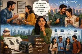 Young Indian couple discussing marriage, separation and changing relationship choices in an urban setting